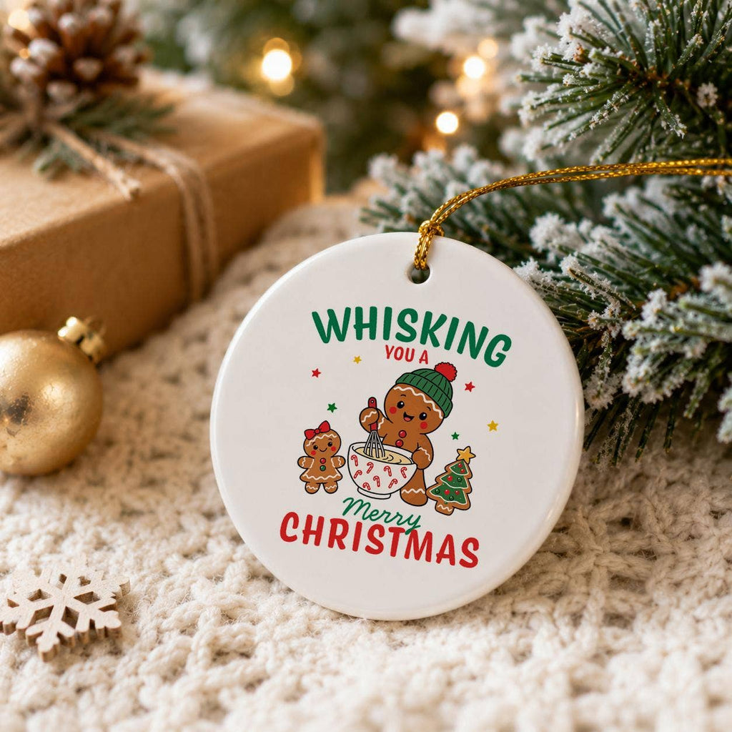 Whisking Gingerbread Christmas Ornament – Ceramic Keepsake