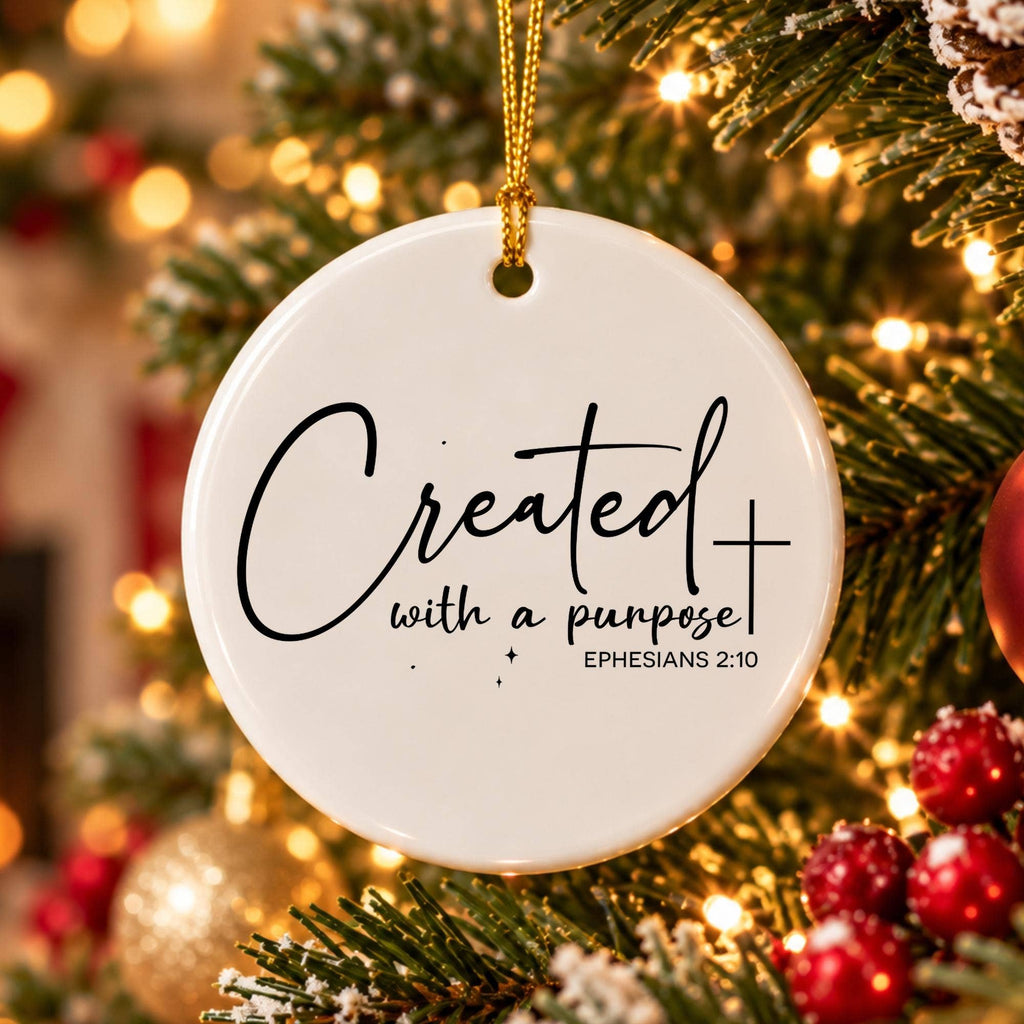 Ephesians 2:10 Ceramic Ornament - Faithful Starry Keepsake