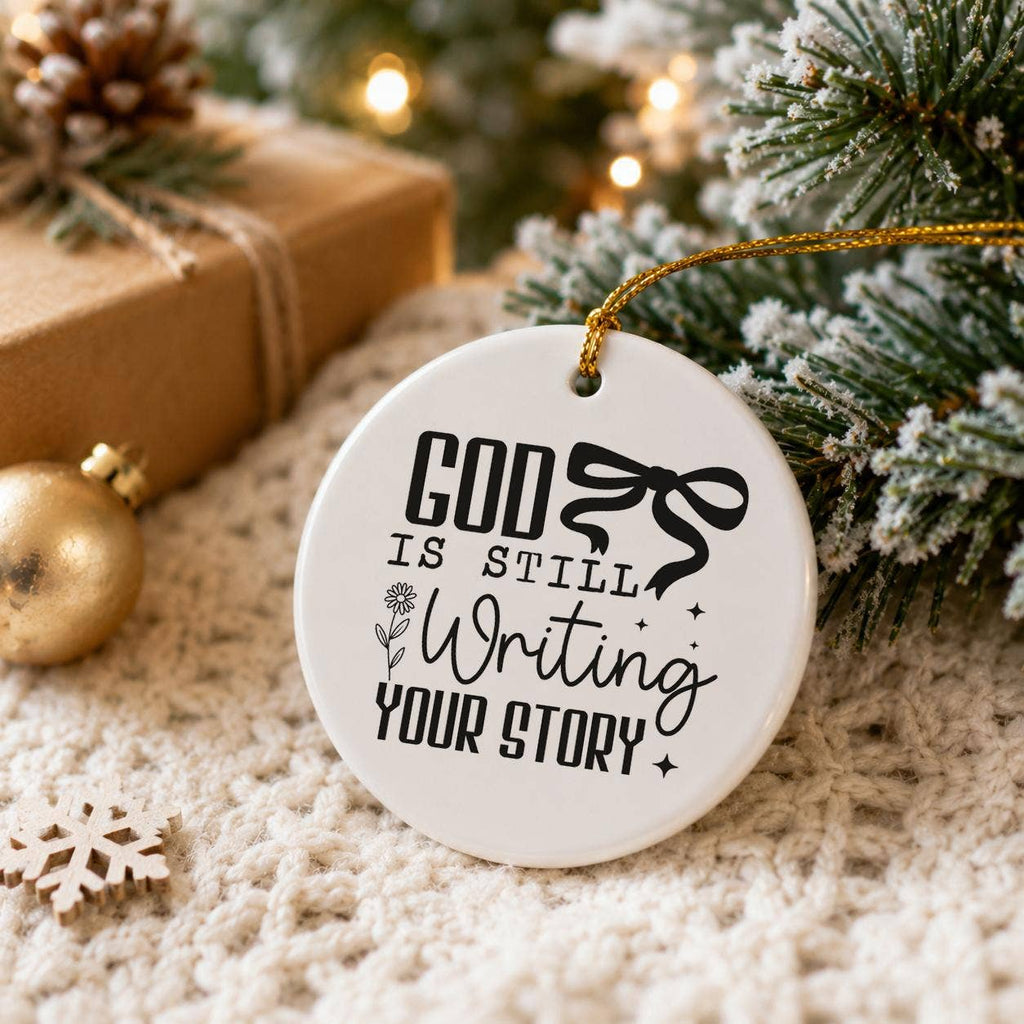 Faith-Inspired Ceramic Ornament: God Writes Your Story