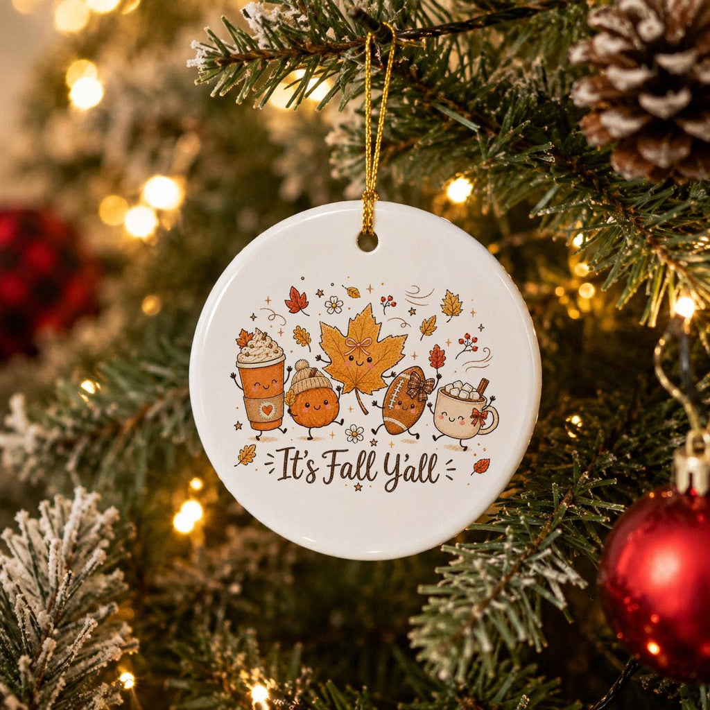 Ceramic 'It's Fall Y'all' Autumn Ornament with Gift Box