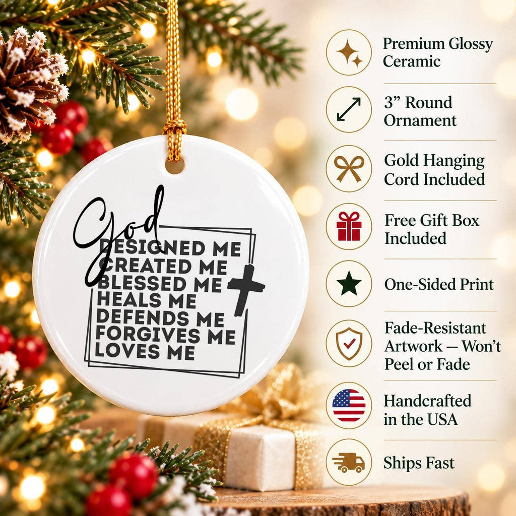 Faith & Love Ceramic Ornament: God Blesses & Guides Us