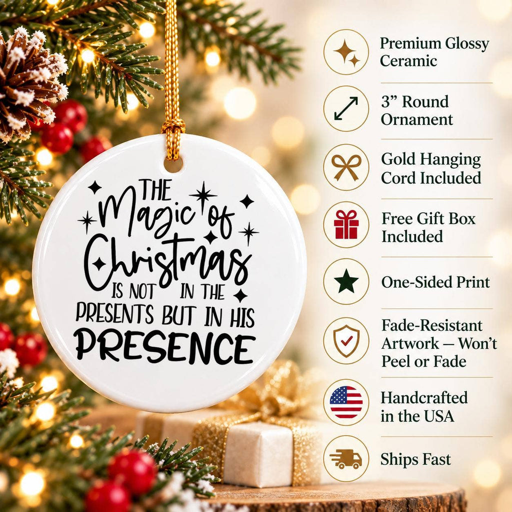 Ceramic Christmas Ornament with Inspirational Quote