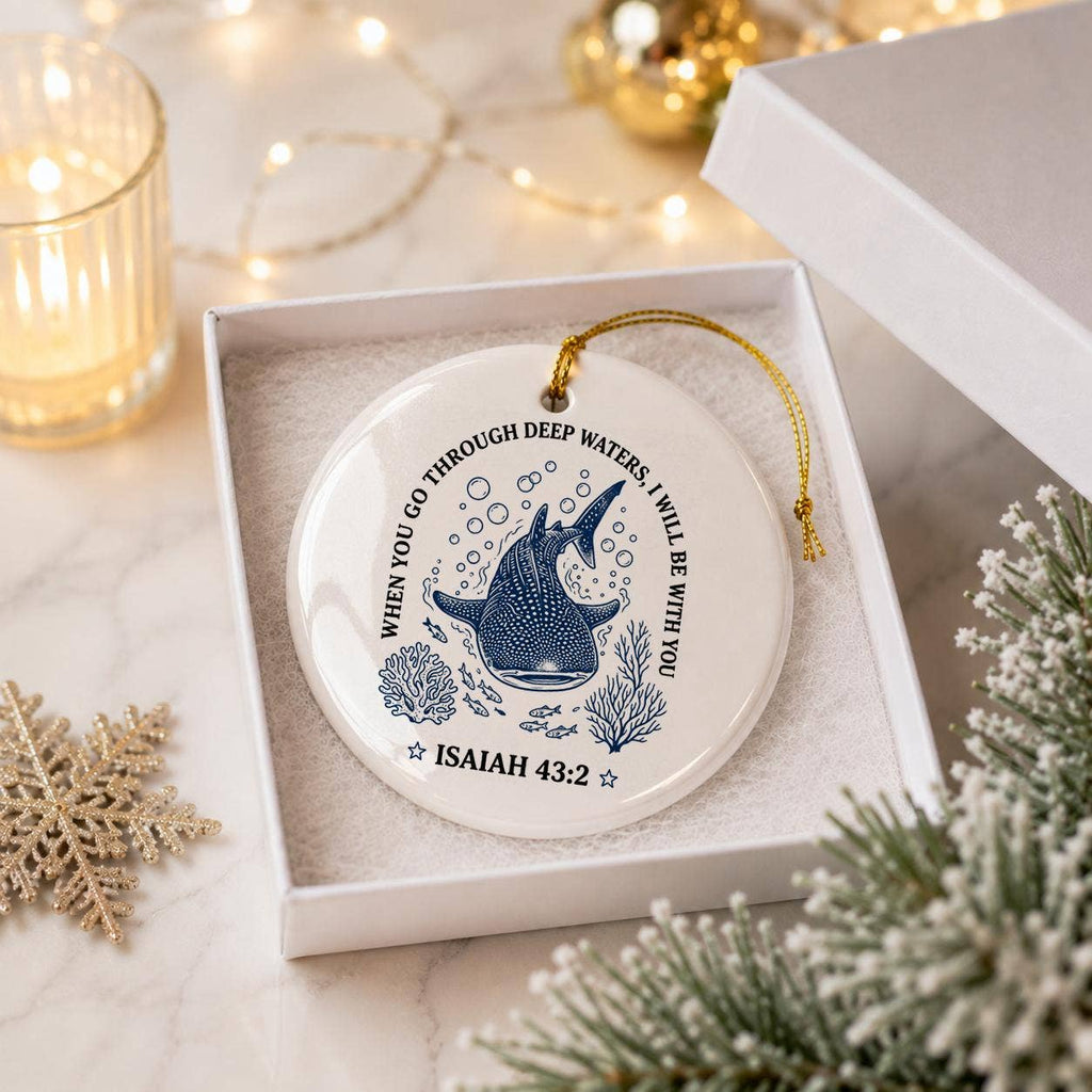 Inspirational Whale Ceramic Christmas Ornament Gift