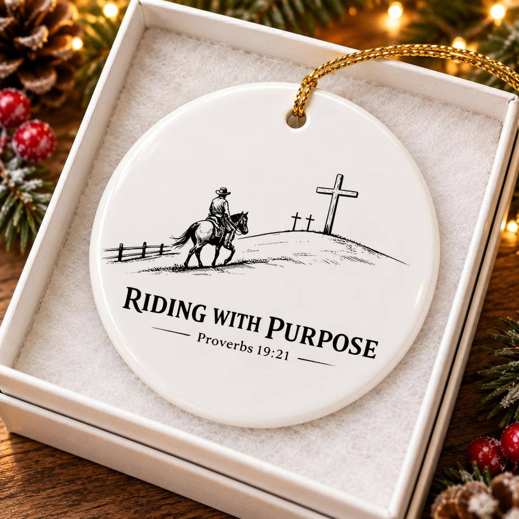 Ceramic Ornament Gift – Riding with Purpose Proverbs 19:21