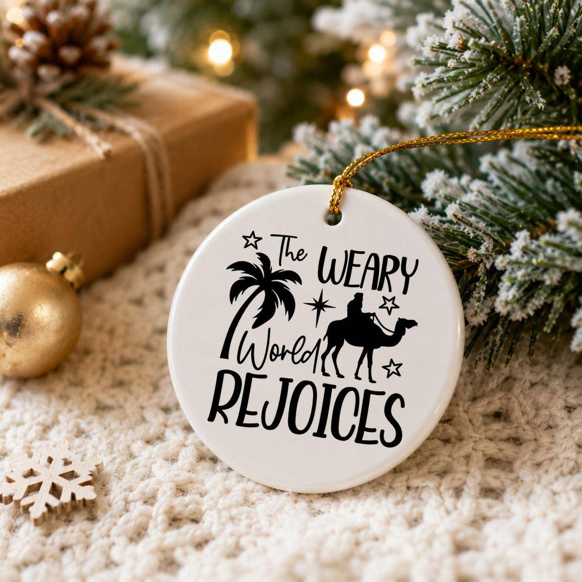 Nativity Scene Ceramic Ornament Gift Box: Rejoice in Faith