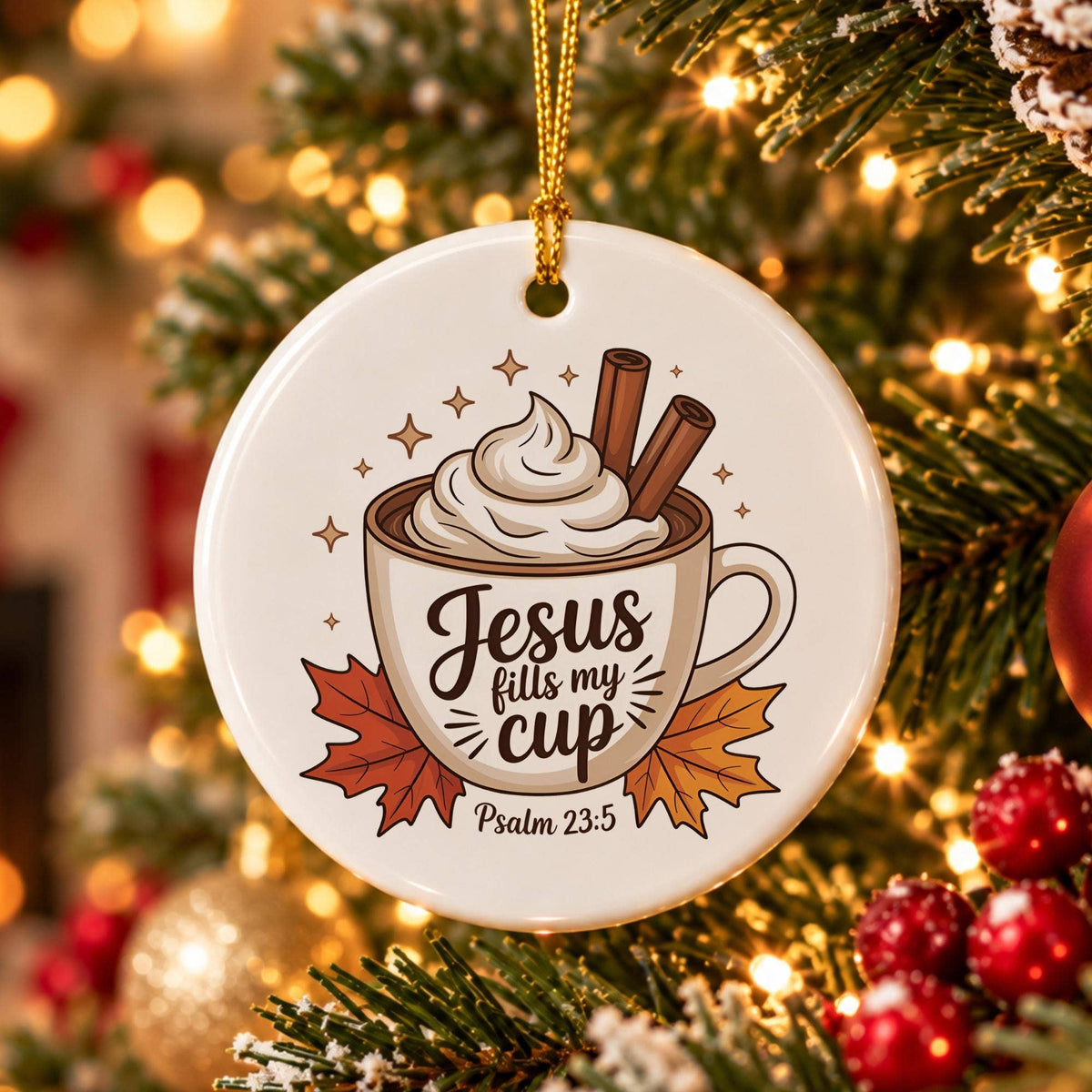 Psalm 23:5 Ceramic Christmas Ornament Gift Box