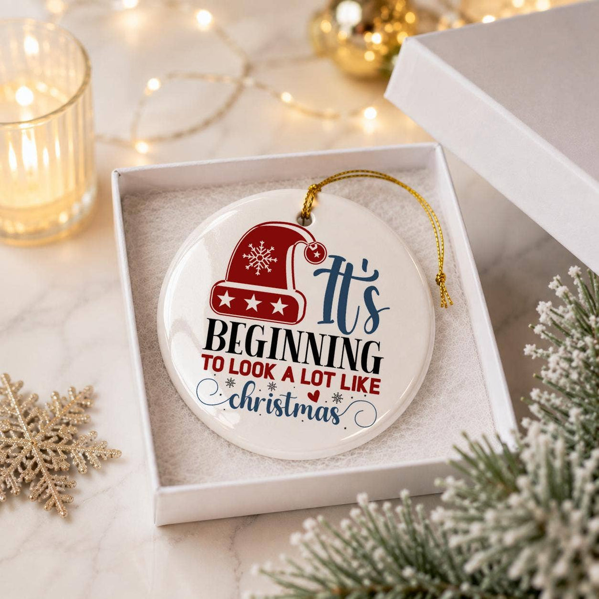 Ceramic Christmas Ornament It's Beginning Gift Boxed