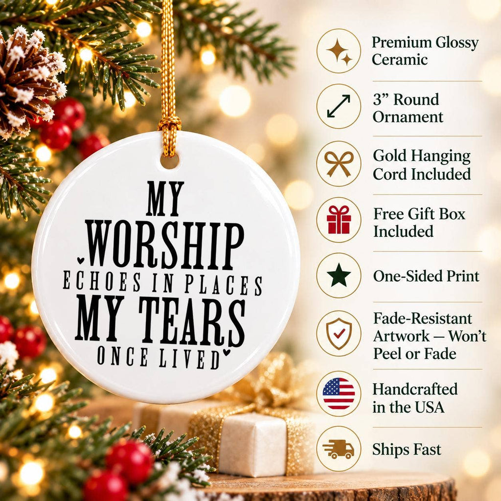 Elegant Ceramic Ornament: Hope and Faith, Gift Box Included