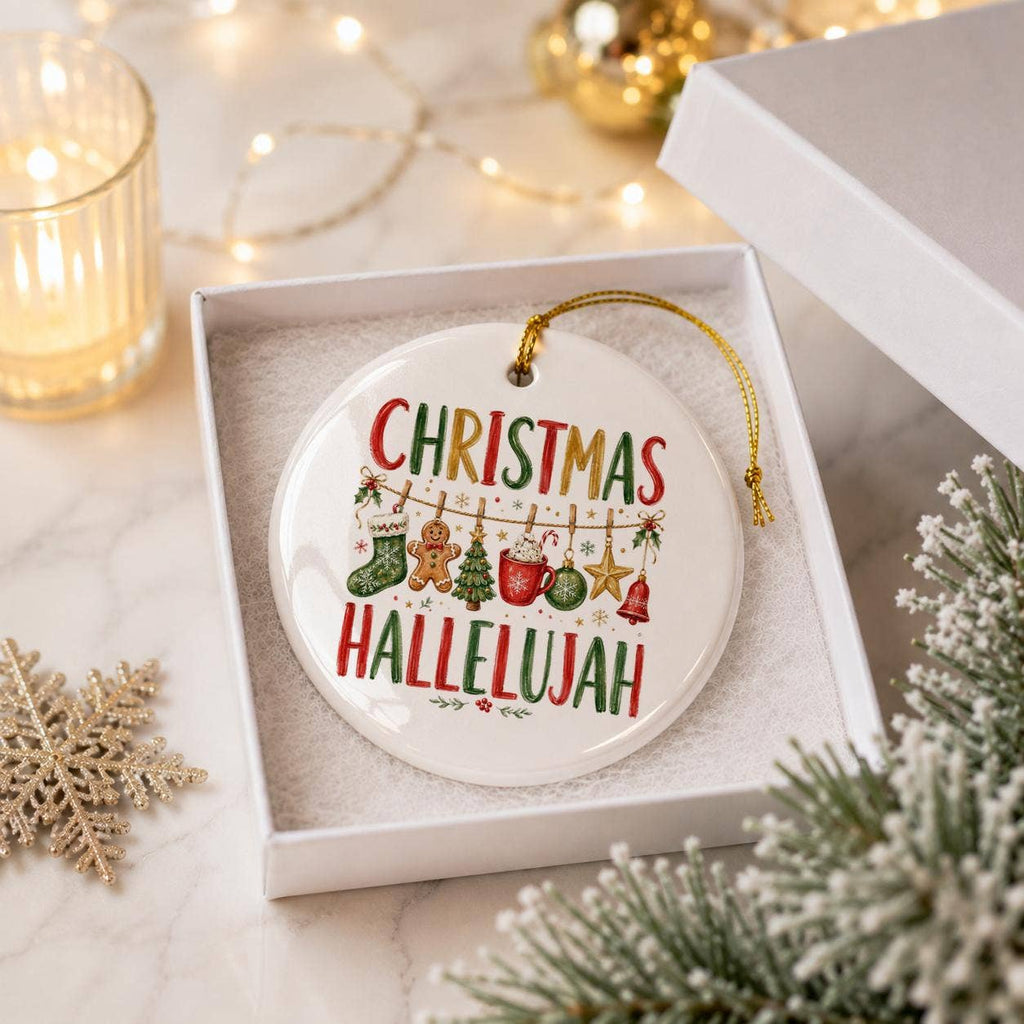 Christmas Hallelujah Ceramic Ornament with Gift Box