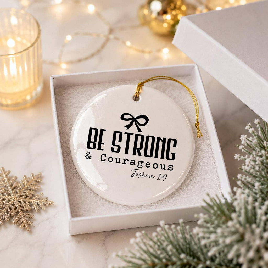 Inspirational Ceramic Ornament Be Strong Courageous