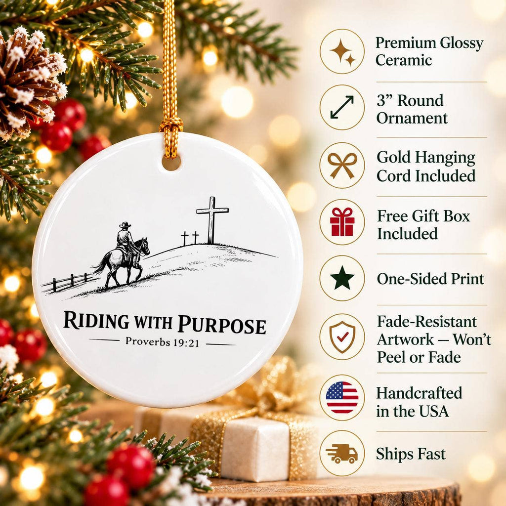 Ceramic Ornament Gift – Riding with Purpose Proverbs 19:21