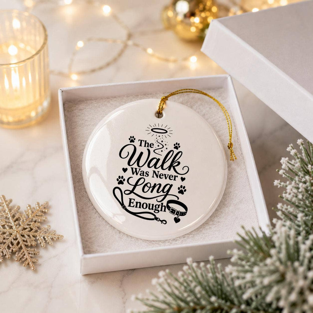Pet Memorial Ceramic Ornament - Paw Prints & Halo Tribute