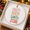 Ceramic Christmas Ornament: Frosty, Rudolph, Santa, Jesus