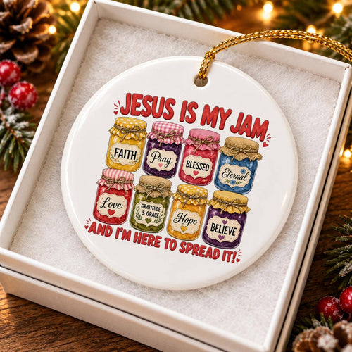 Ceramic Ornament Jesus Is My Jam Christmas Gift