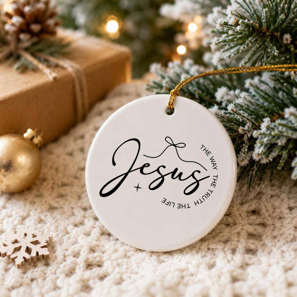Elegant Ceramic Christmas Ornament: Jesus Way Truth Life
