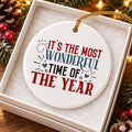 Wonderful Time Ceramic Christmas Ornament Gift Boxed
