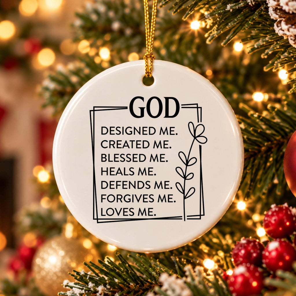 Inspirational God Faith Ceramic Christmas Ornament