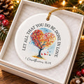Tree of Love Ceramic Ornament with Heart-Shaped Tree Design