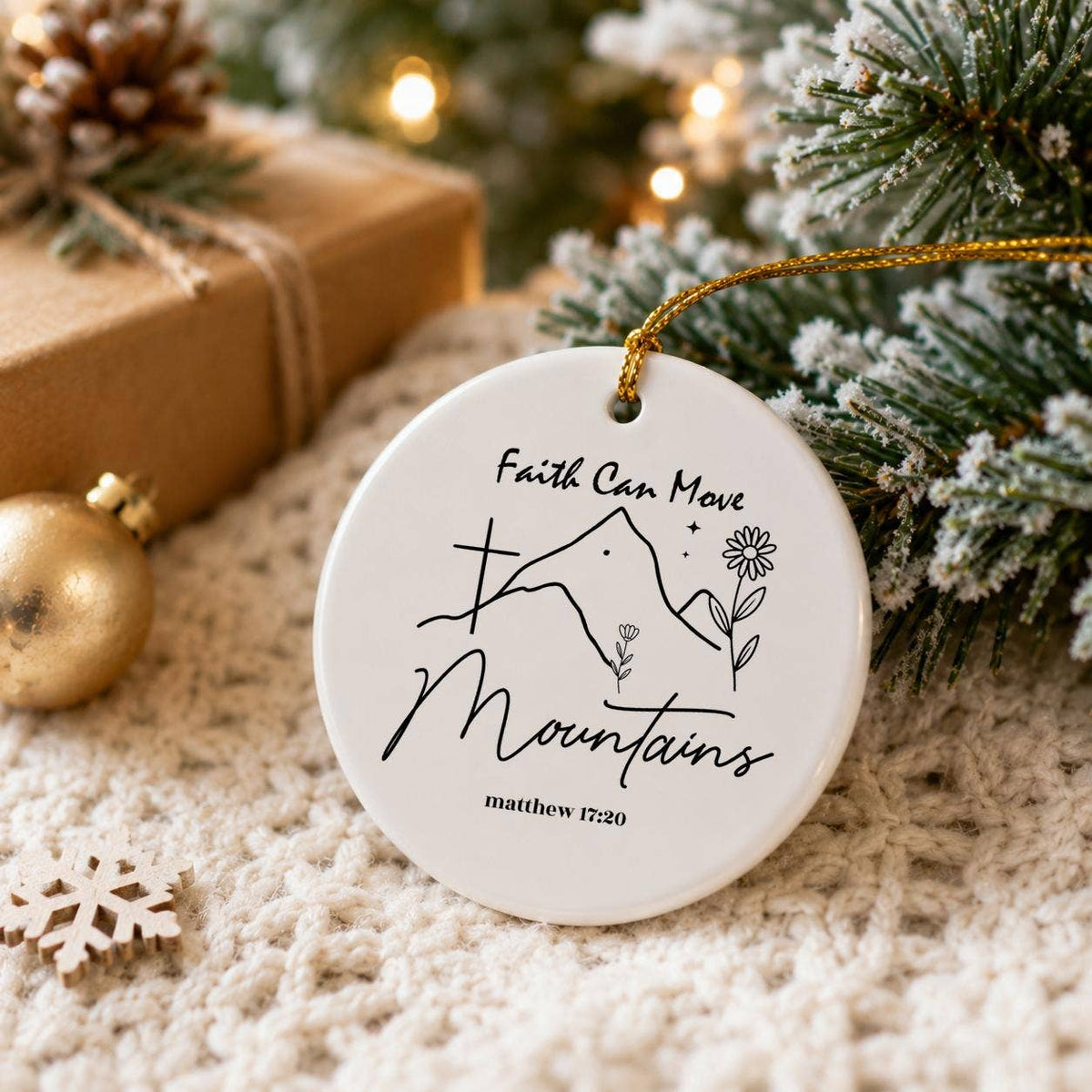Faith Inspirational Ceramic Ornament with Gift Box