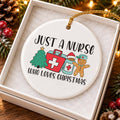 Just a Nurse Who Loves Christmas Ceramic Ornament Gift Box