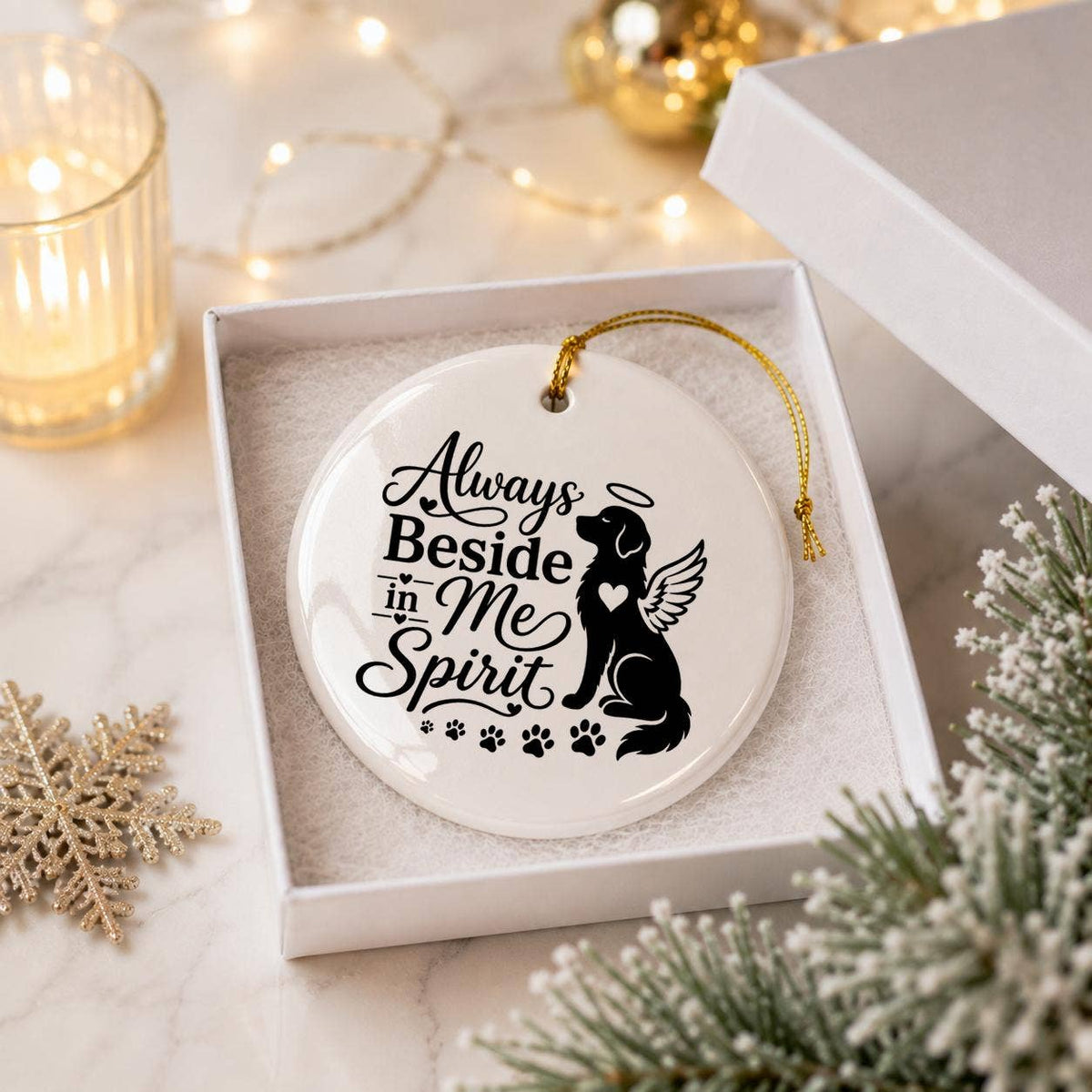 Pet Memorial Angel Wings Ceramic Ornament