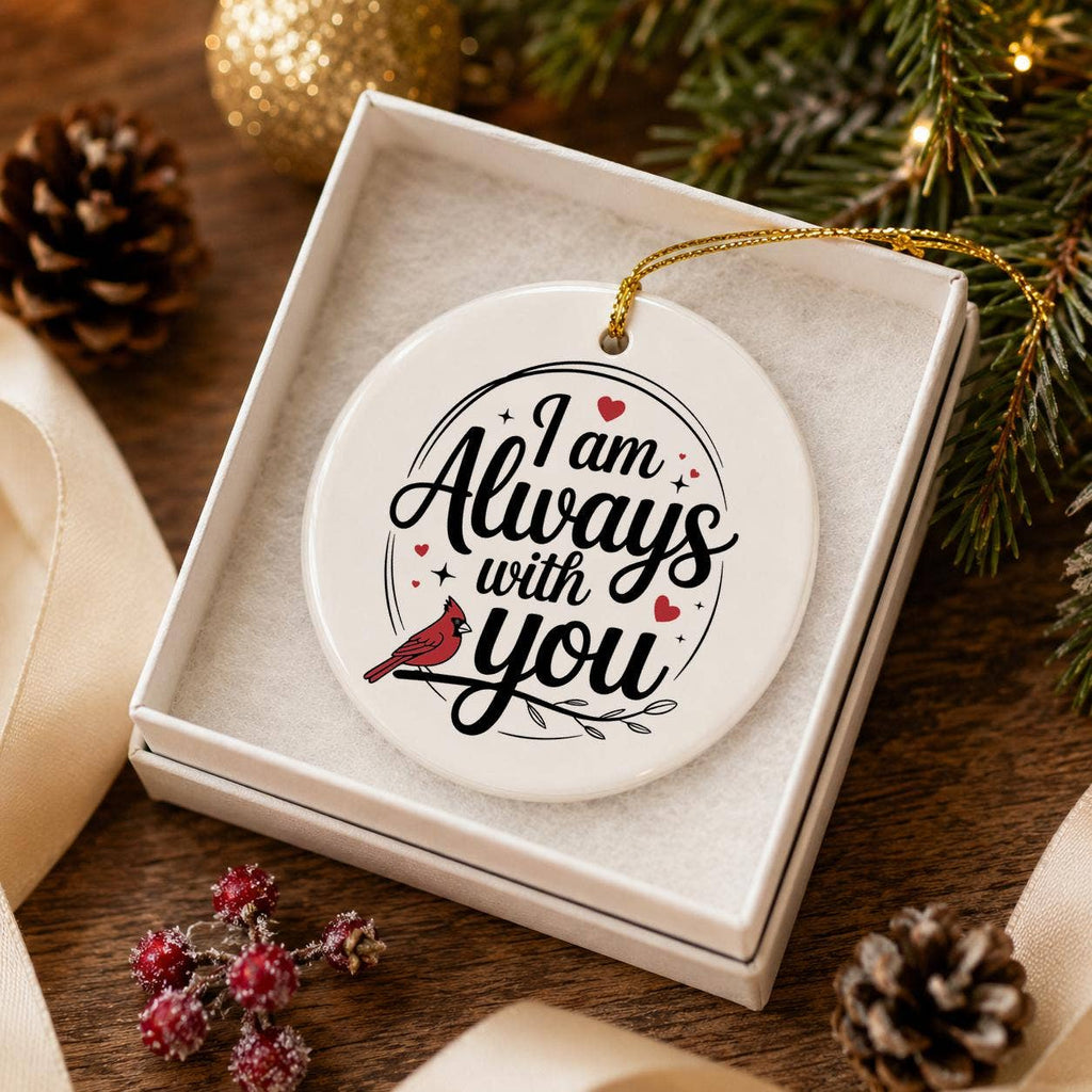 Sentimental Ceramic Ornament 'I Am Always With You' with Cardinal