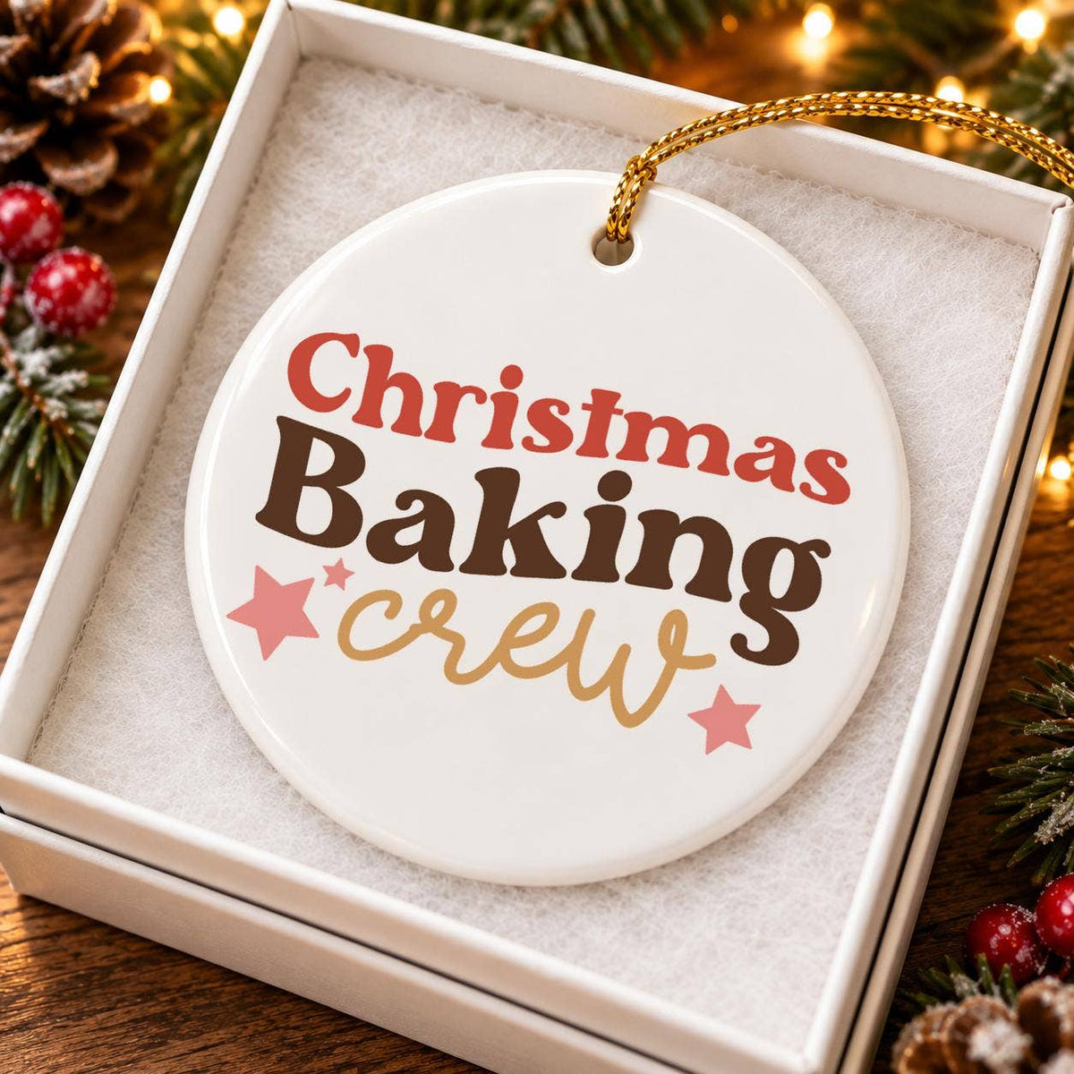 Festive Ceramic Ornament for Christmas Baking Enthusiasts