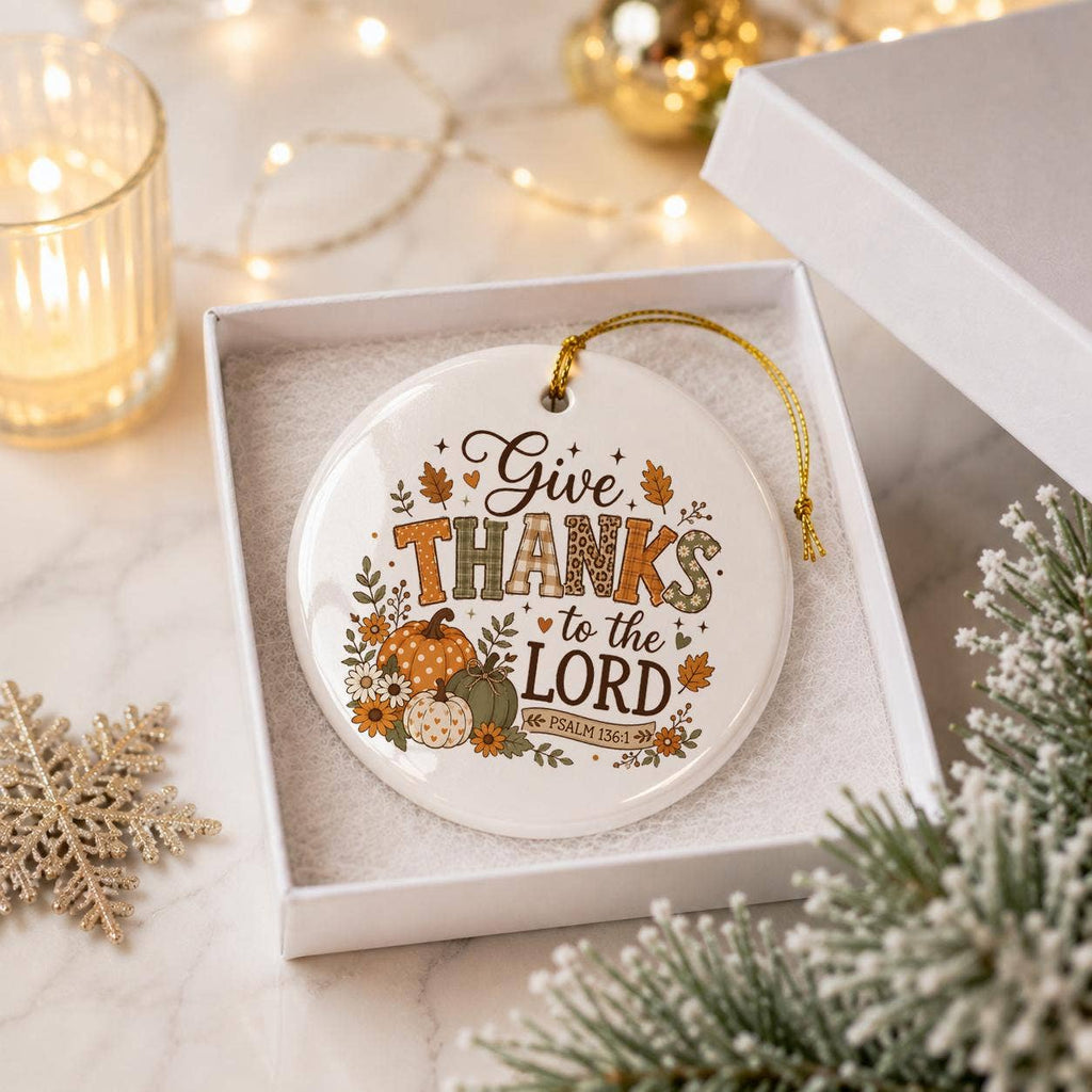 Fall Harvest Thanksgiving Ceramic Ornament Gift