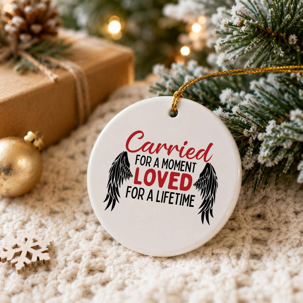 Memorial Angel Wing Ceramic Ornament with Gift Box