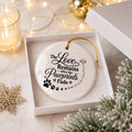 Pet Memorial Ceramic Ornament with Pawprints & Halos Motif