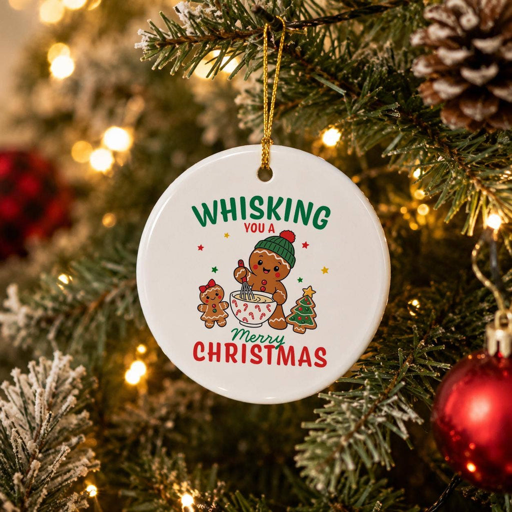 Whisking Gingerbread Christmas Ornament – Ceramic Keepsake