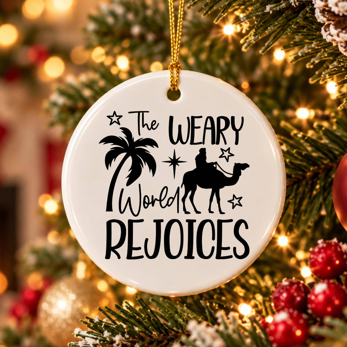 Nativity Scene Ceramic Ornament Gift Box: Rejoice in Faith