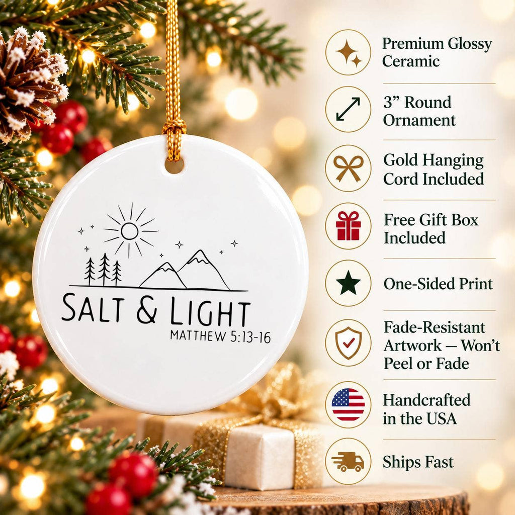 Salt & Light Matthew Verse Ceramic Holiday Ornament