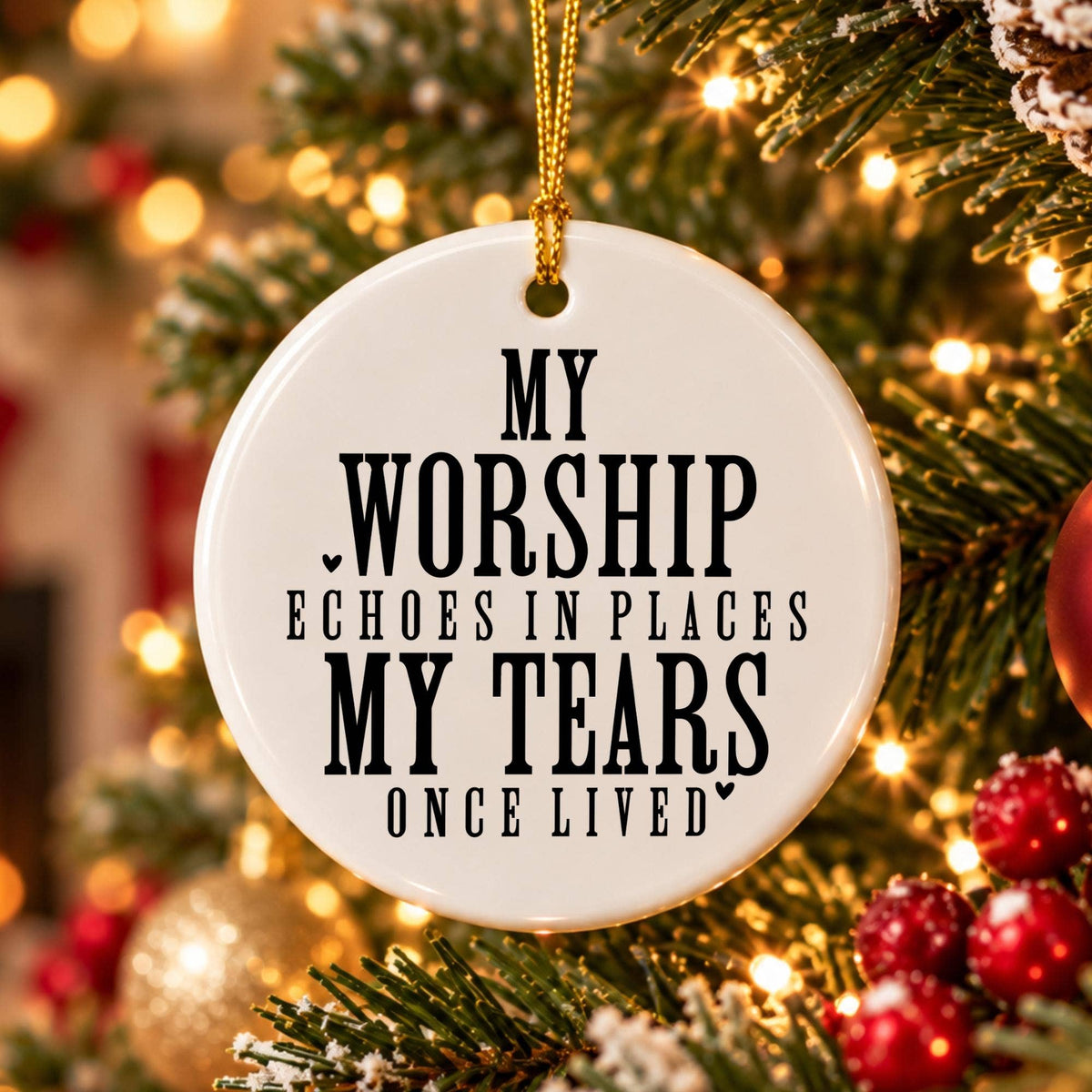 Elegant Ceramic Ornament: Hope and Faith, Gift Box Included