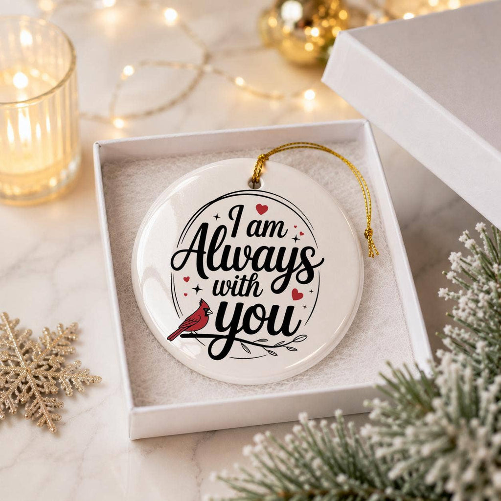 Sentimental Ceramic Ornament 'I Am Always With You' with Cardinal