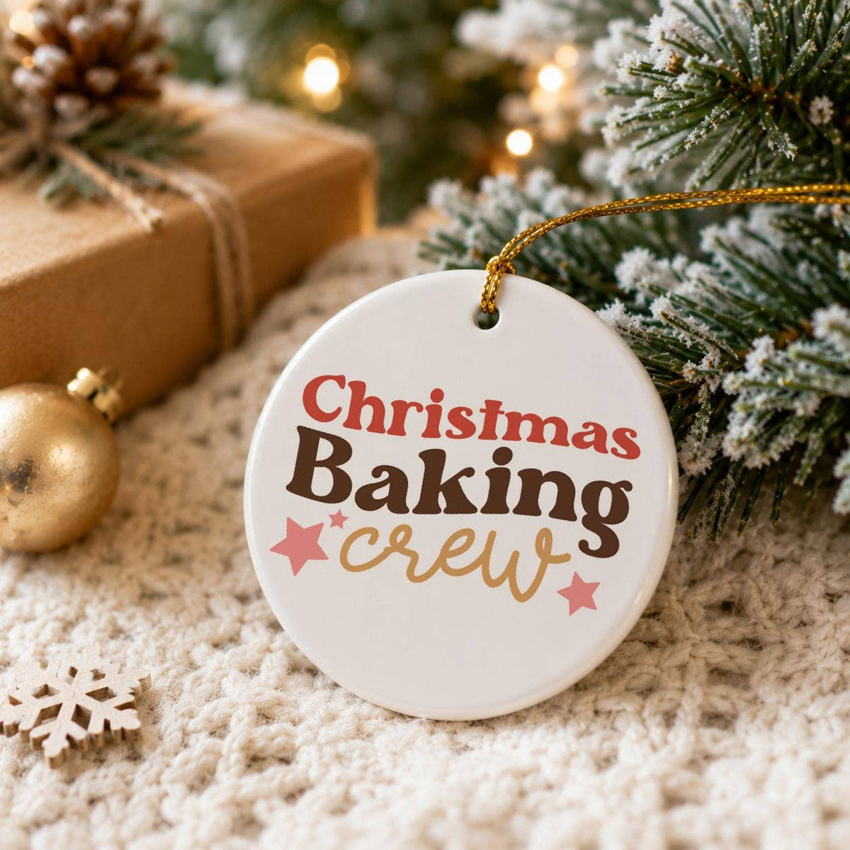 Festive Ceramic Ornament for Christmas Baking Enthusiasts