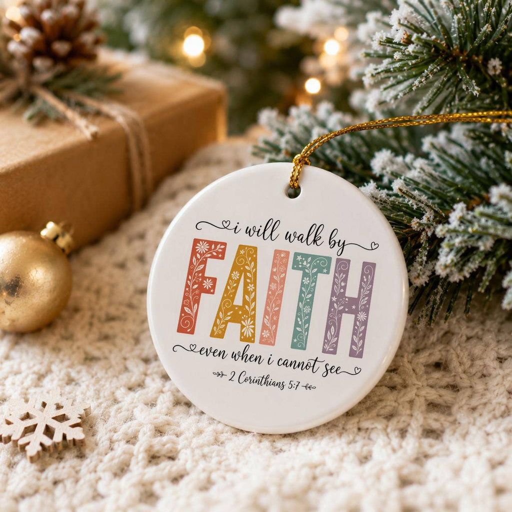 Faith Inspirational Ceramic Ornament with Gift Box (2)