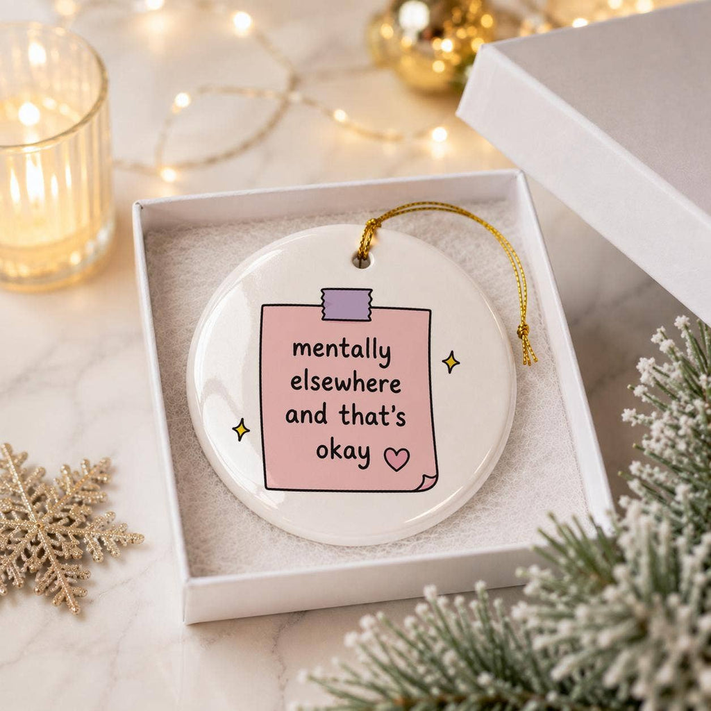 Mindful Pastel Ceramic Ornament for Unique Holiday Gift