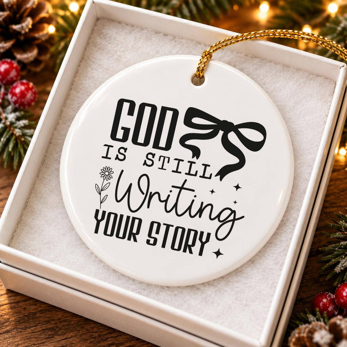 Faith-Inspired Ceramic Ornament: God Writes Your Story