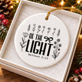 Christian Floral Ceramic Ornament with Matthew 5:16 Verse