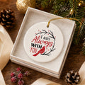 Ceramic Memorial Ornament with Cardinal and Gift Box