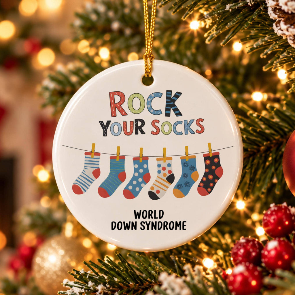 World Down Syndrome Day Colorful Ceramic Socks Ornament