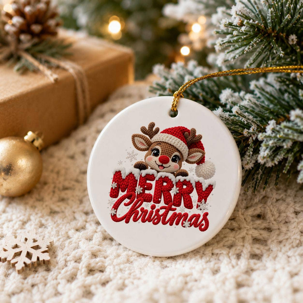 Rudolph Merry Christmas Ceramic Ornament Gift Boxed