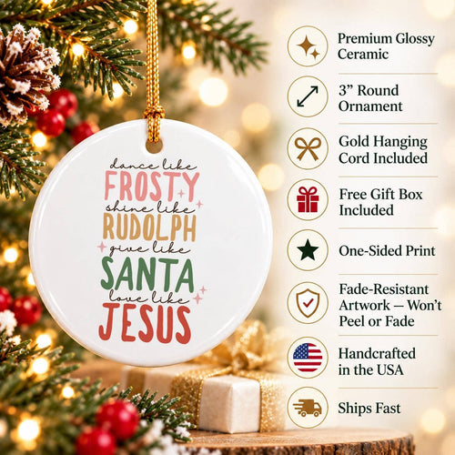 Ceramic Christmas Ornament: Frosty, Rudolph, Santa, Jesus