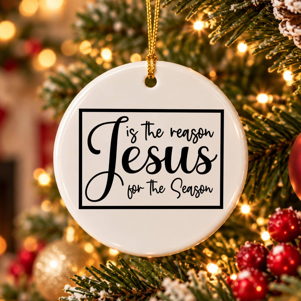 Elegant Ceramic Ornament with 'Jesus is the Reason' Script