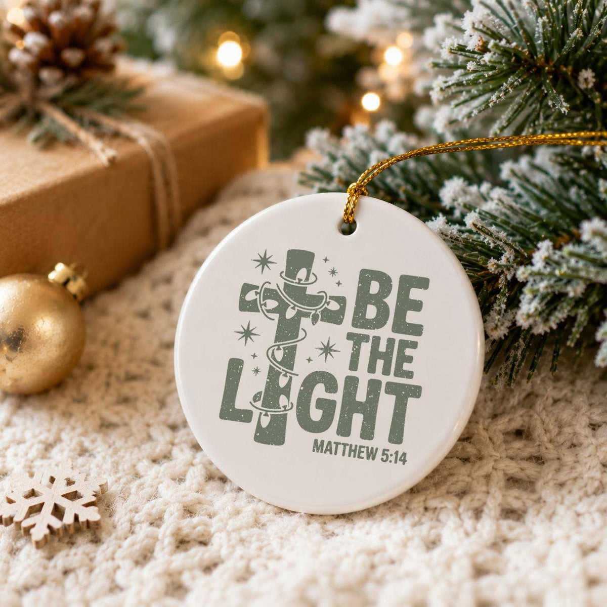 Be The Light Matthew 5:14 Ceramic Christmas Ornament