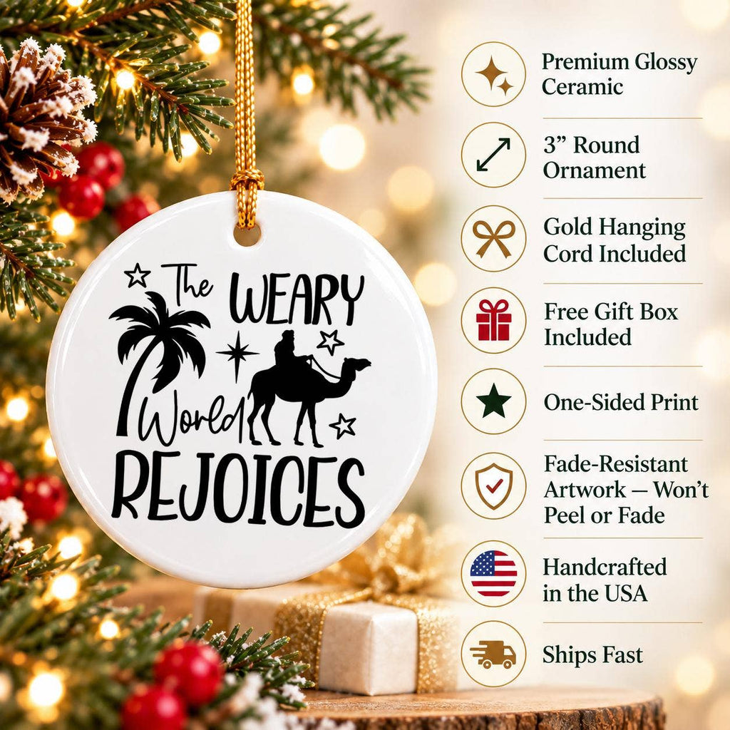 Nativity Scene Ceramic Ornament Gift Box: Rejoice in Faith
