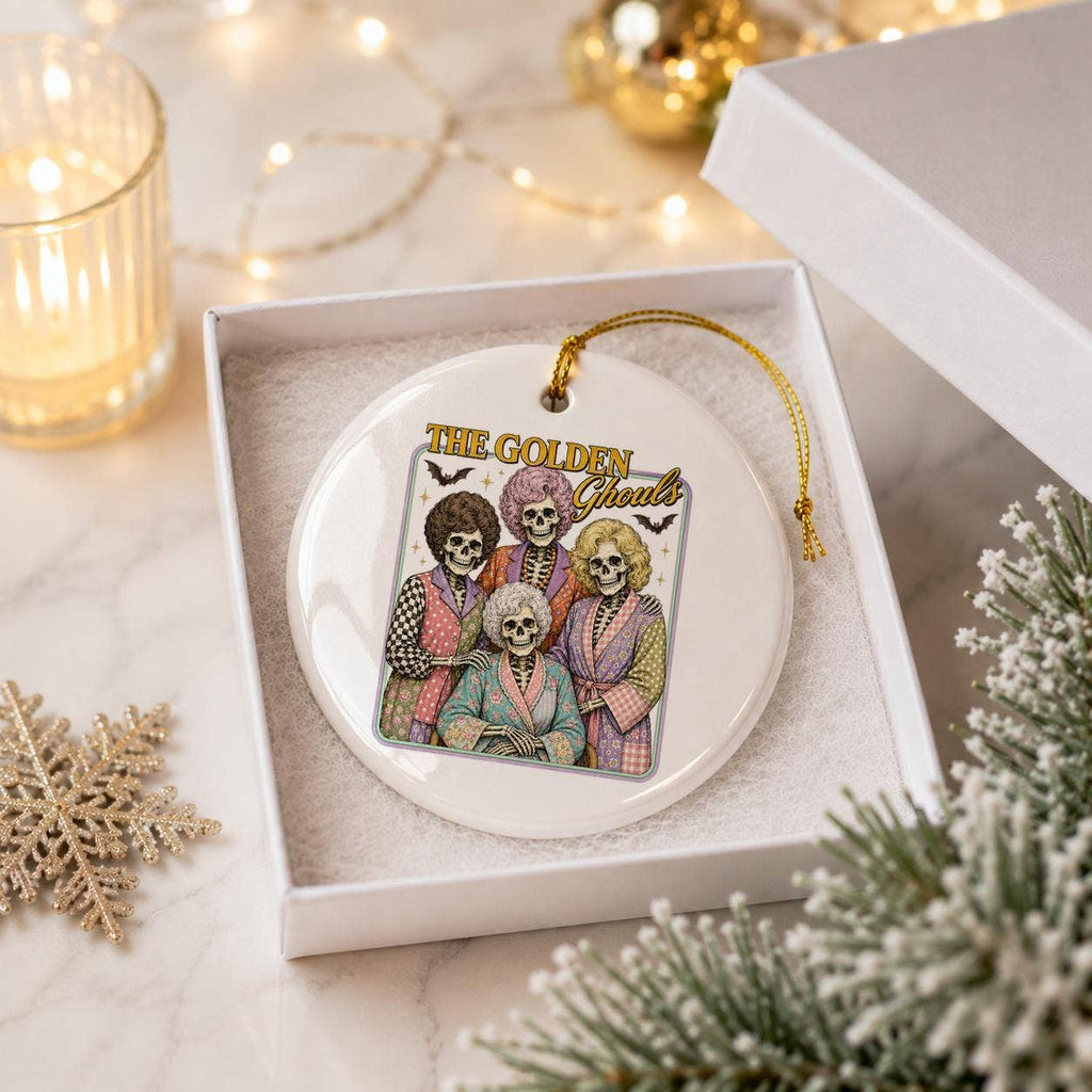Golden Ghouls Halloween Ceramic Ornament Gift Box