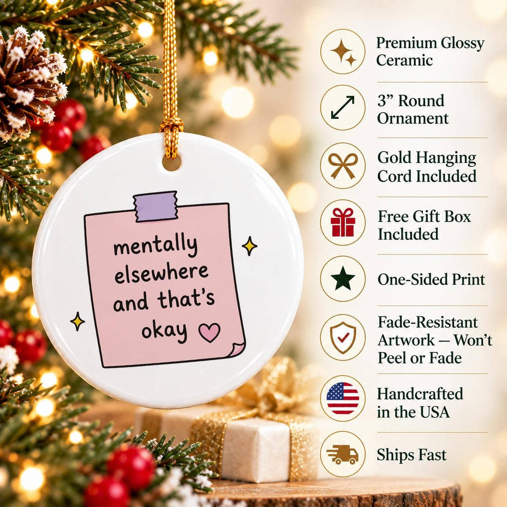 Mindful Pastel Ceramic Ornament for Unique Holiday Gift