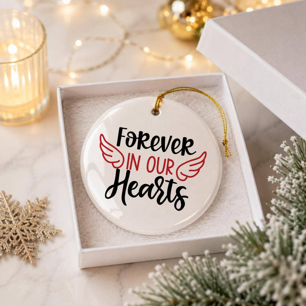 Memorial Angel Wings Ceramic Ornament Tribute with Gift Box